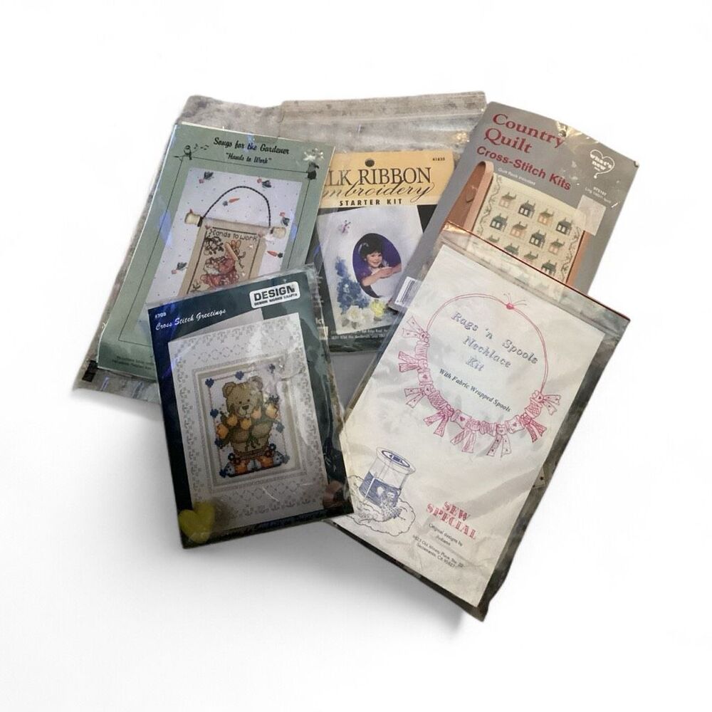 Lot of 5 New Vintage Cross Stitch Kits